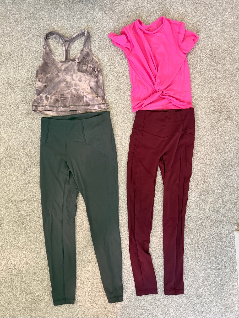 Lululemon bundle - two leggings and two tops (size 6 and 8)
